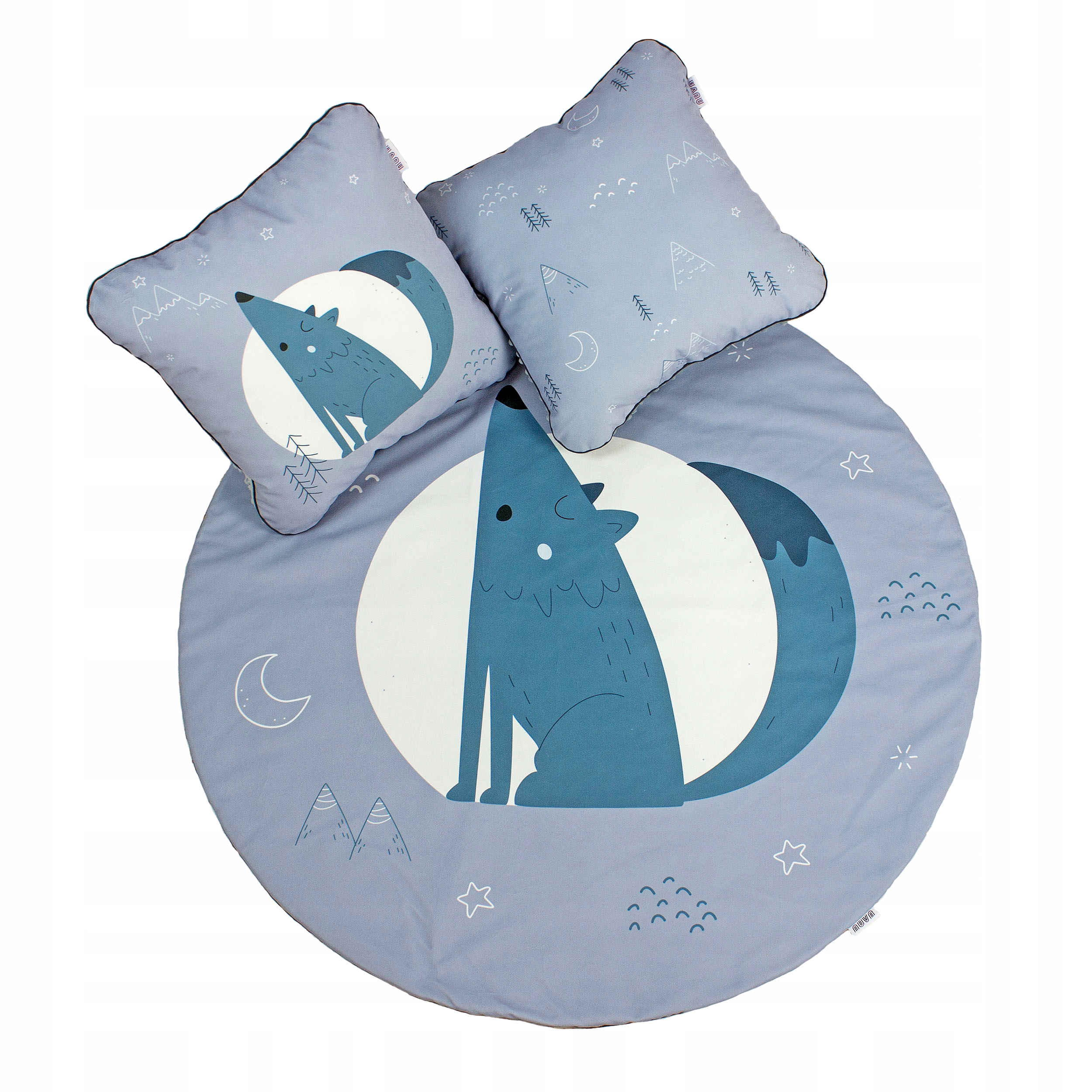 Welurowa Mata do zabawy Wilk