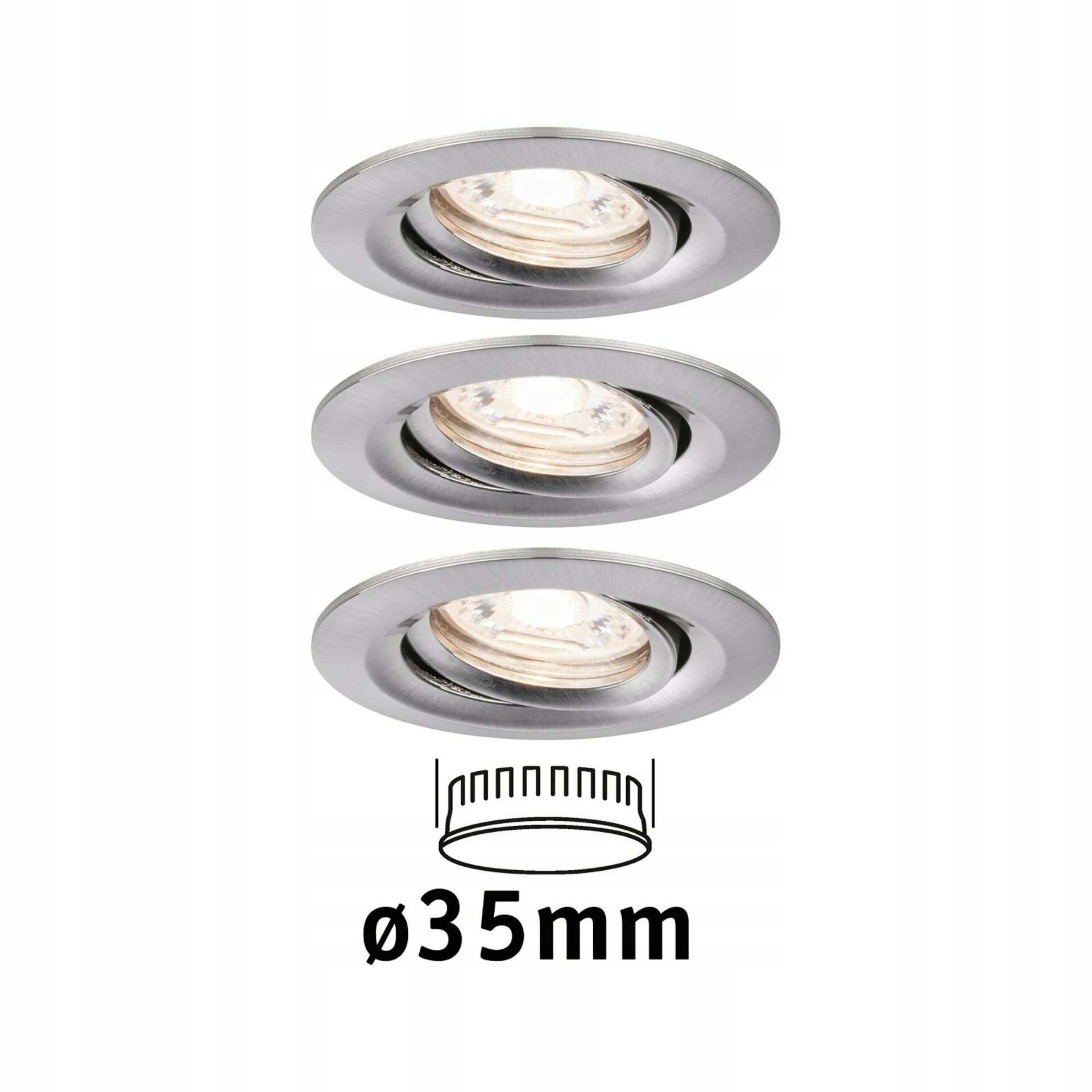 Paulmann Led vstavané svietidlo Nova mini výklopné 3x4W 2700K kov kefovaný