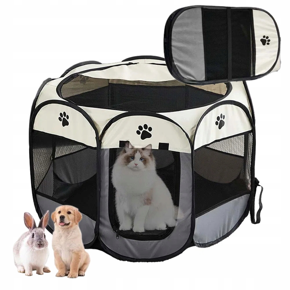 Levně Kotec Pro Zvířata Psa Kočku Králíka Do Domácnosti Skládací Voděodolná 91x91cm XL