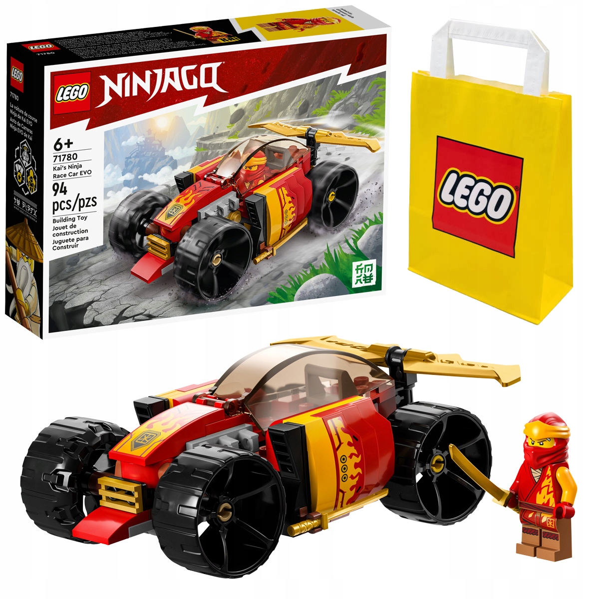 KLOCKI LEGO | NINJAGO 71780 SAMOCHÓD WYŚCIGOWY PREZENT DZIEN DZIECKA +TORBA
