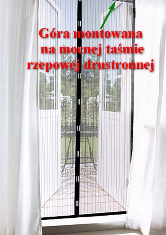 BIAŁA MOSKITIERA MAGNETYCZNA 160/150/140 x 220/210 Marka Decortrend