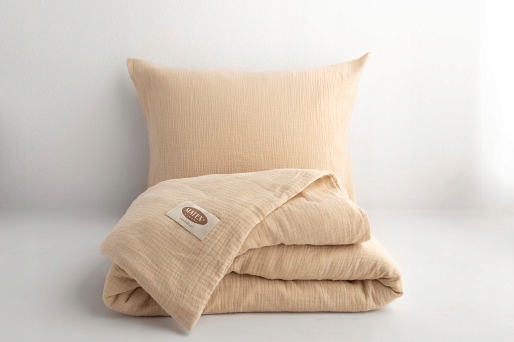 Posteľná Bielizeň mušelínová bavlna v prémiovej krabičke 200x220 15 béžová