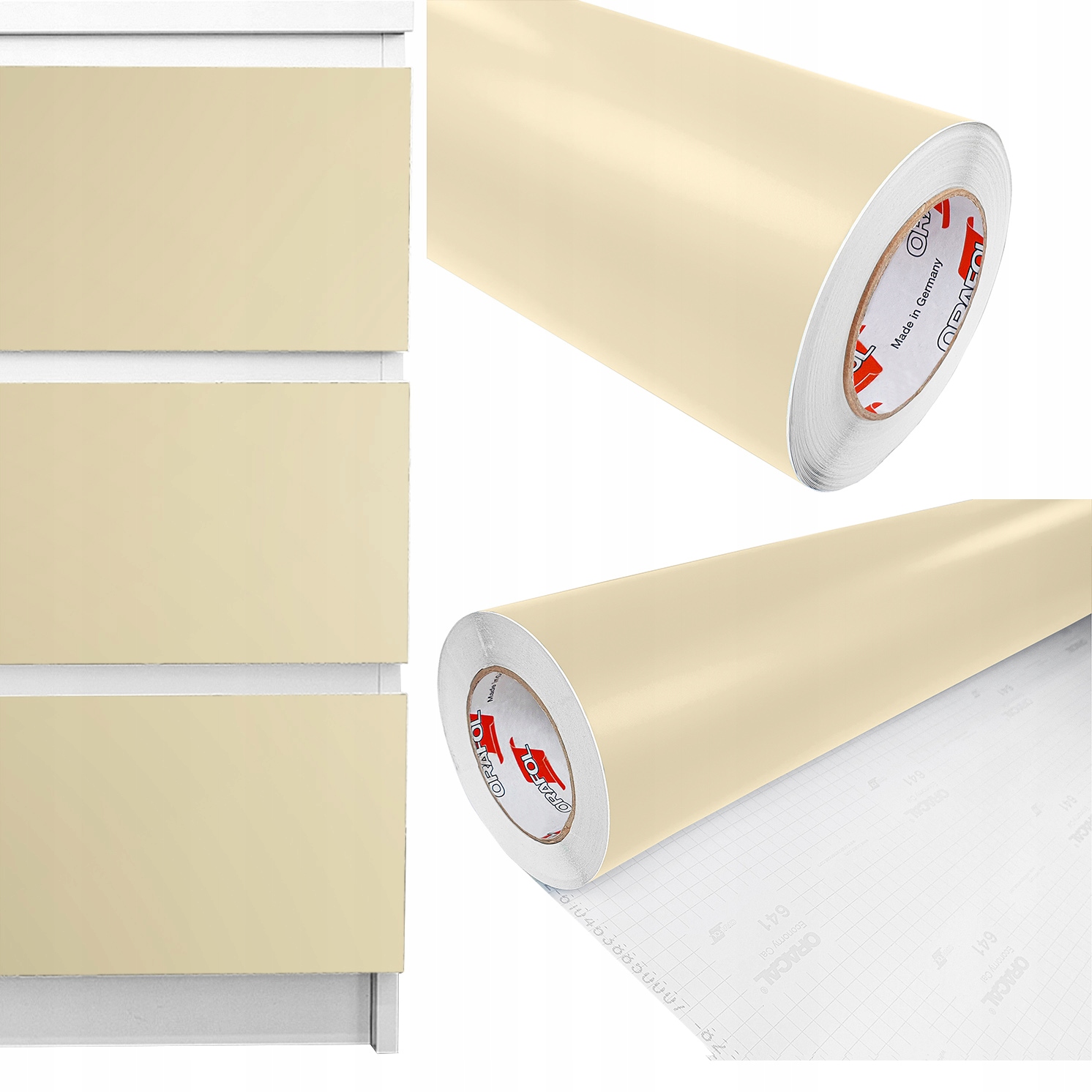 Dekorativní dýha na kuchyňský nábytek Dveře Stolek Barva Béžová Mat 1 m x 9 m