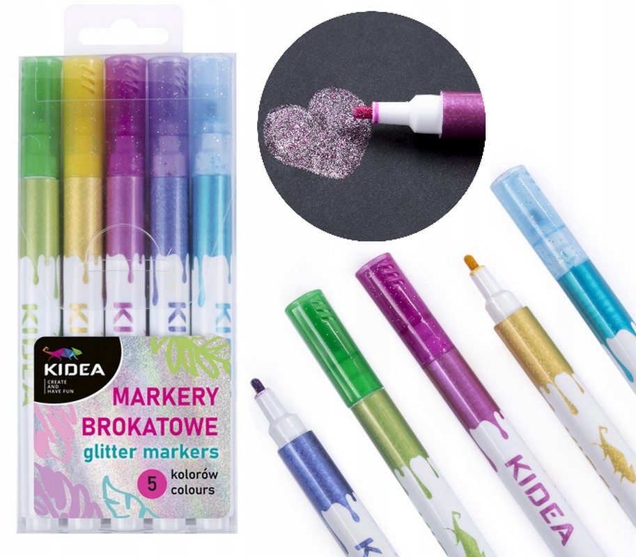 

Kidea Markery Flamastry Brokatowe