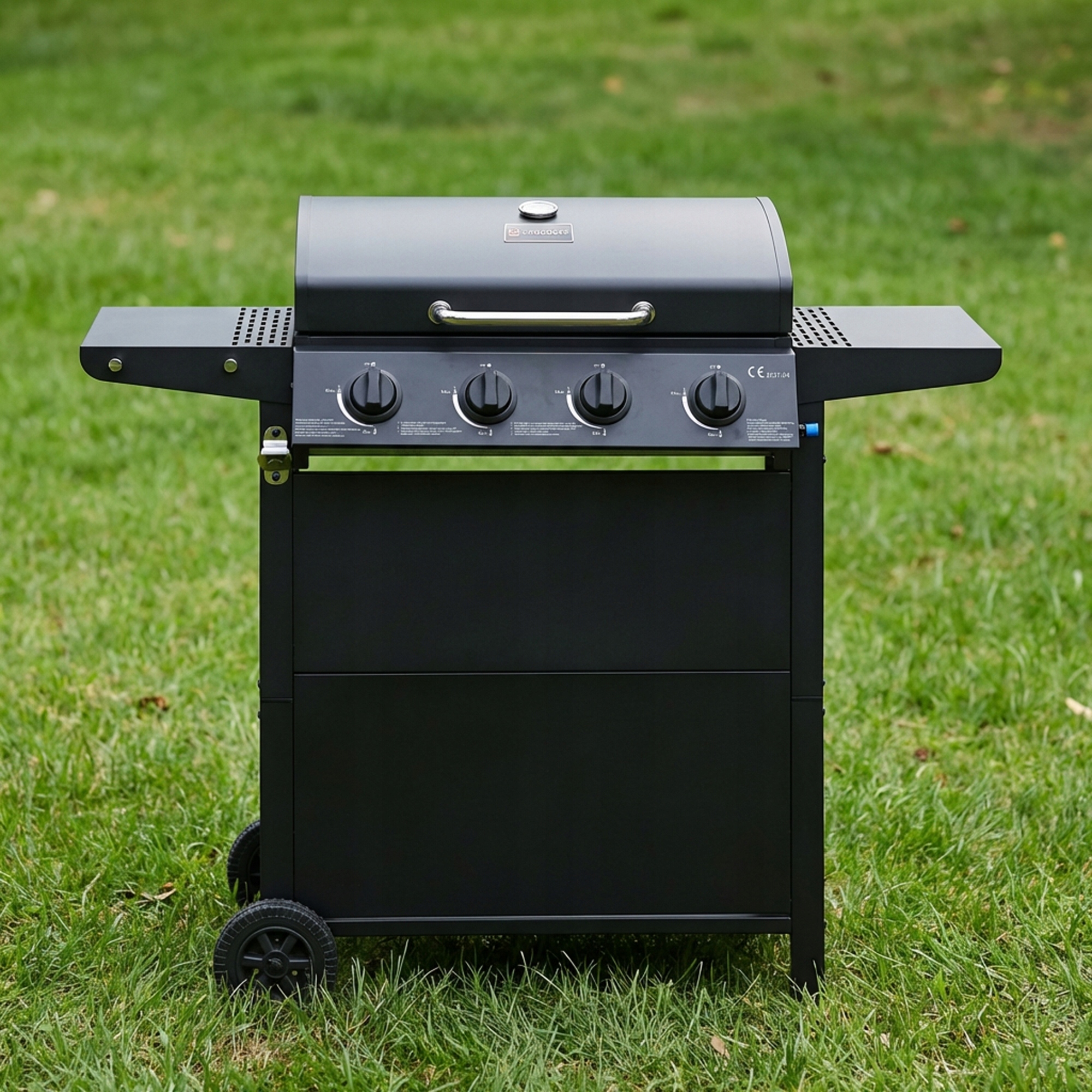 GRILL GAZOWY OGRODOWY LANDGRAF RUSZT MIEJSCE NA BUTLĘ TERMOMETR PÓŁKI Wykonanie rusztu stalowy