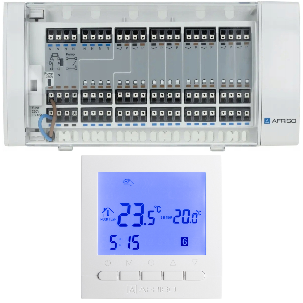 Sada Pre Podlahové Vykurovanie Afriso Lišta Regulátor Teploty