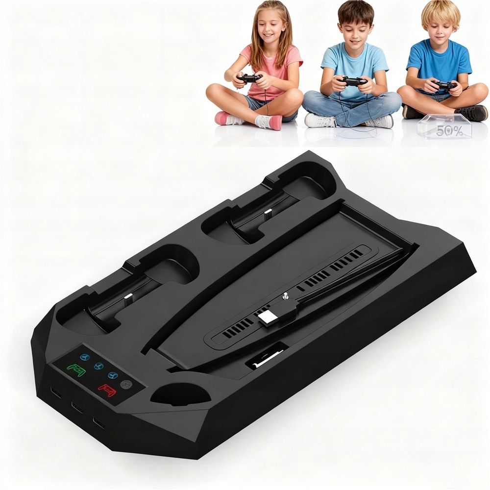 Podstawka PS5 Z Wbudowanym Wentylatorem 3600RPM I Ładowarką 2 Kontrolery