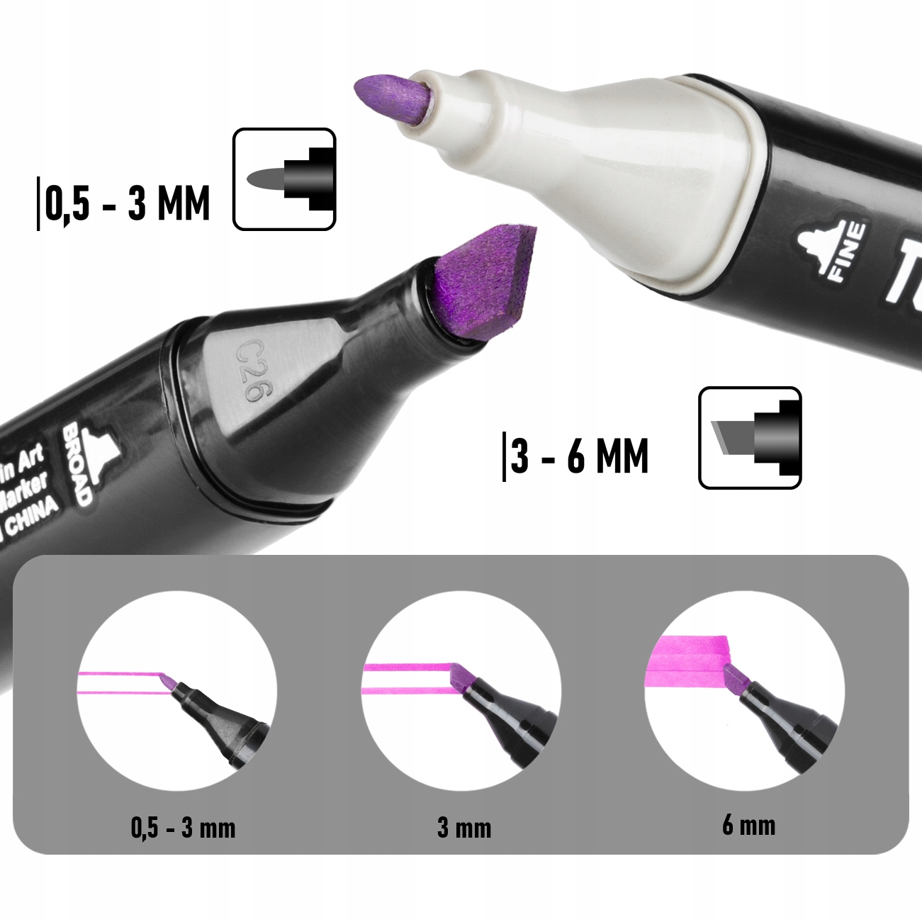 MARKERY ALKOHOLOWE 80szt PROFESIONALNE FLAMASTRY PISAKI DWUSTRONNE TORBA Marka Ragi