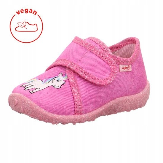Pantofle Tekstylne Kapcie Superfit Spotty Pink Unicorn Jednorożec R.26
