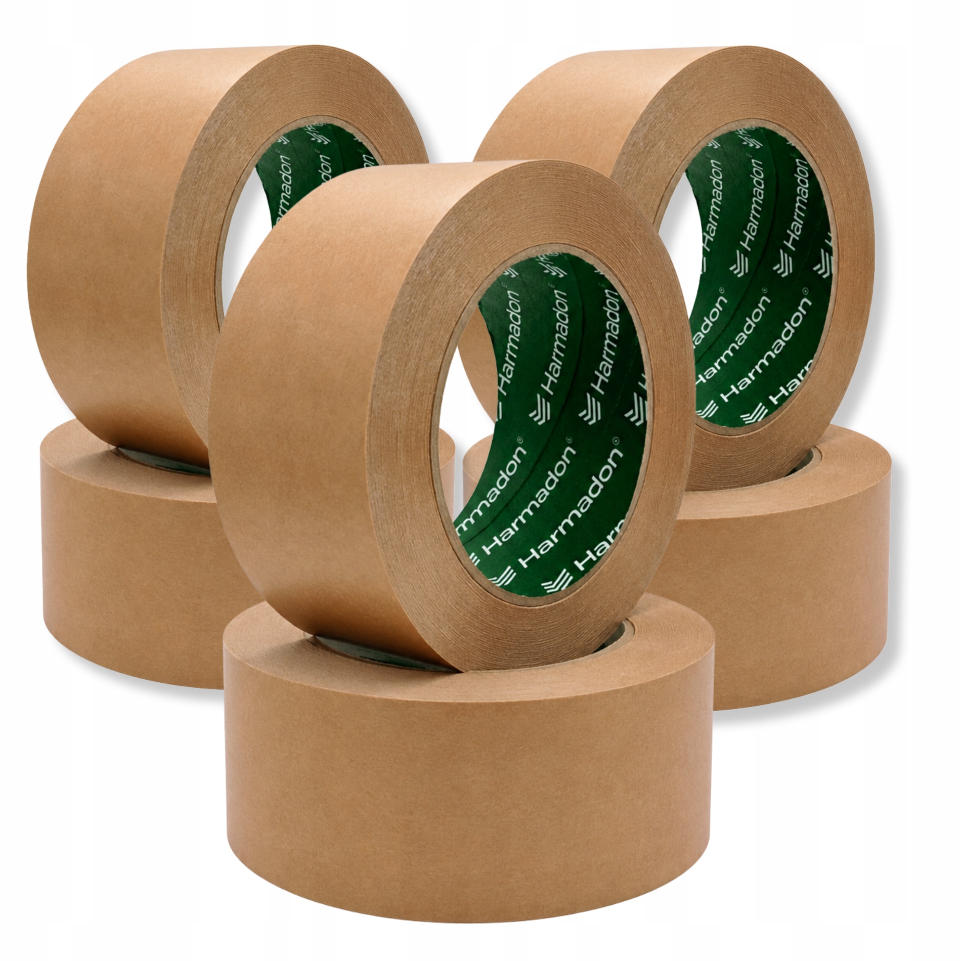 6x Taśma Pakowa Papierowa Kraft 50 mm x 66 m Brązowa Eko Mocna do Kartonów