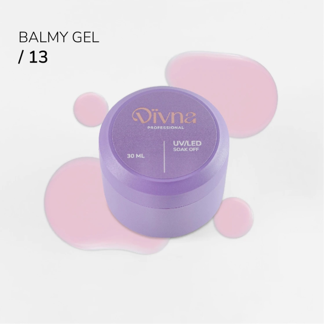 Divna Balmy Gel 13, 30 ml Konzistence kaučukové báze světle růžová