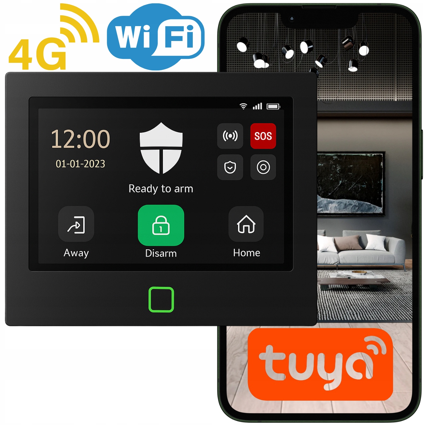 Bezdrôtový Zabezpečovací Systém Do Domu Wifi Tuya Gsm Set Sms 4G Aplikácia