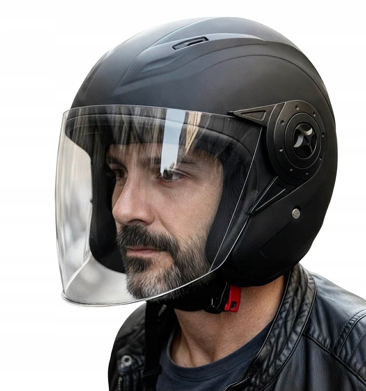 Kask Motocyklowy Otwarty Na Motor Mat Skuter Chopper Jet Czarny Mat r. M