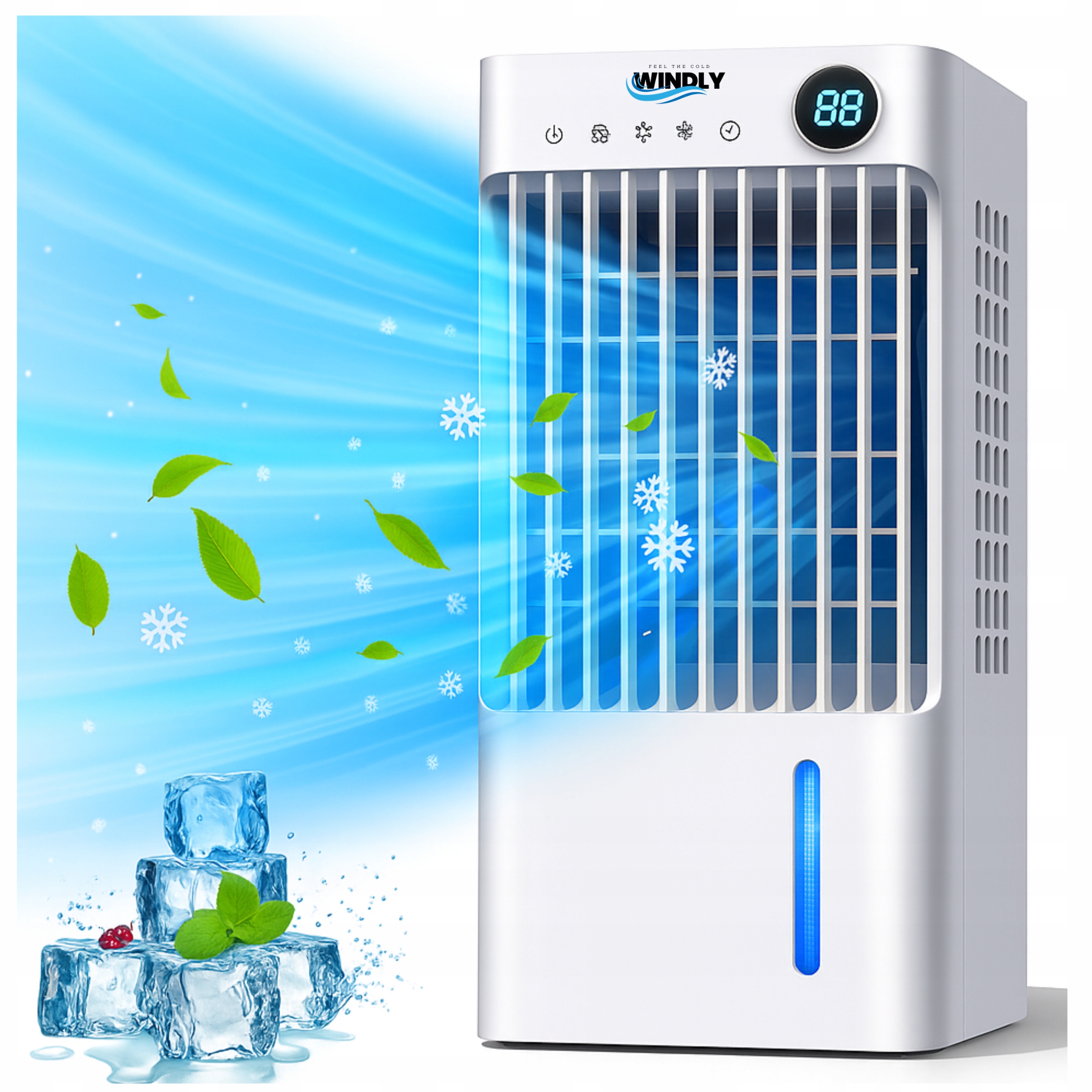 Prenosný klimatizátor Ventilátor Ventilátor Windly 70 W Na vodu 5L Diaľkový Ovládač