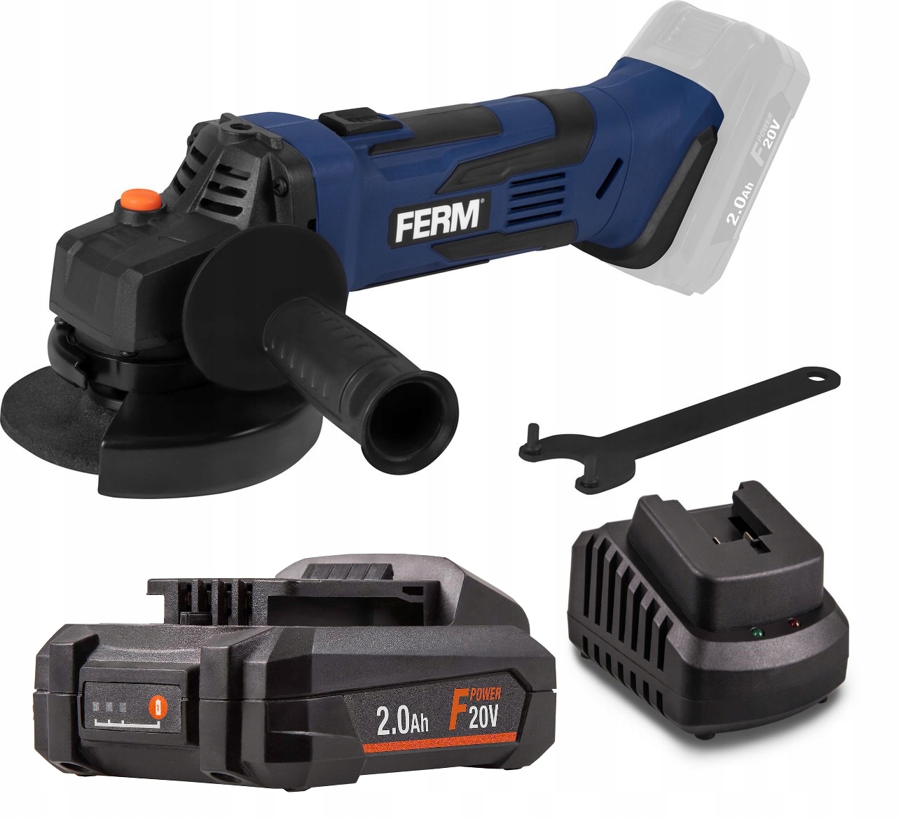 Ferm Úhlová Bruska Leštička Diax 20V Akumulátorová Bruska Aku Nabíječka