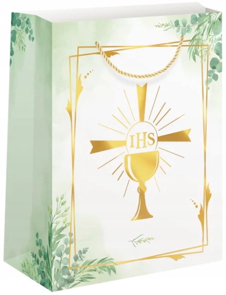 Torebka Ozdobna Na Prezenty Mała Komunia Kielich Opakowanie Komunijne IHS