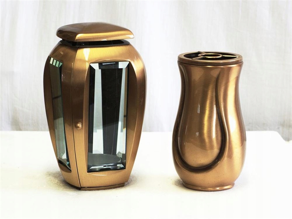 Cintorínska váza a lampa bronzová "Zaoblená"