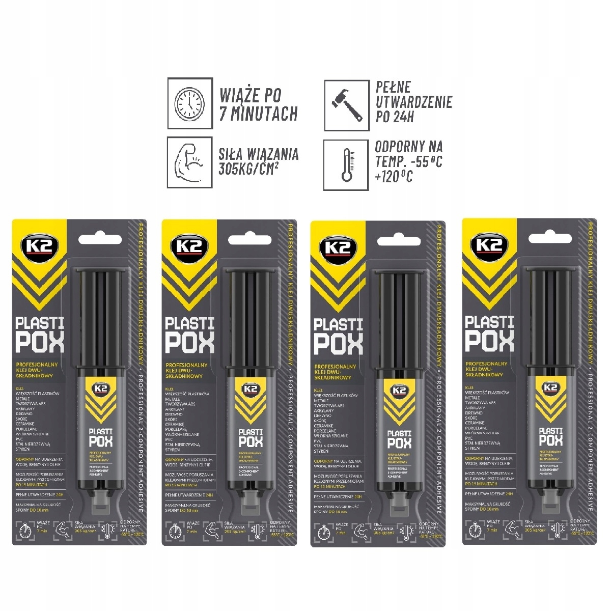 4 x K2 Plastipox Klej Do Plastiku Spawanie Plastików B478