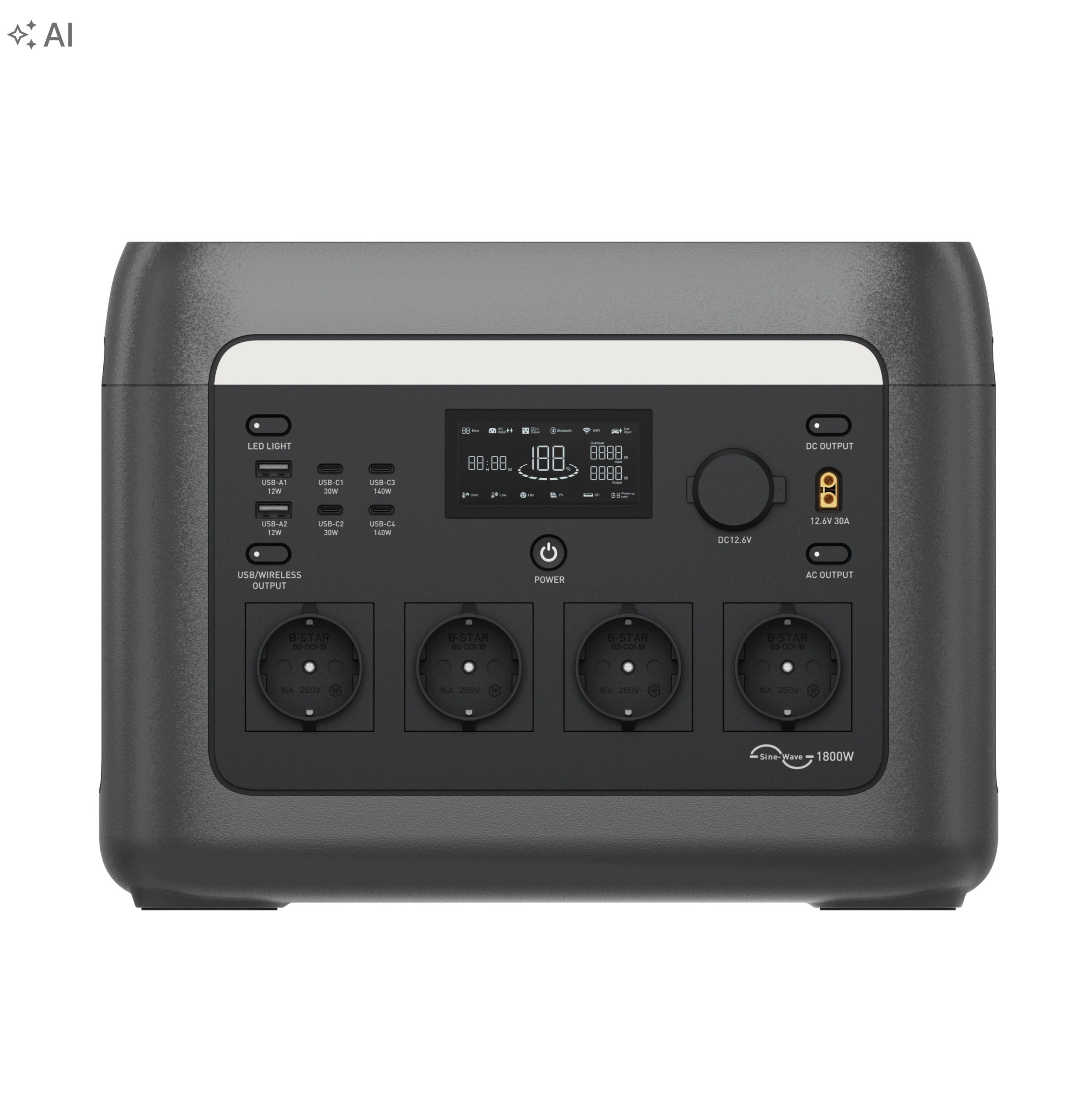 Hinen PS1800-Pro 1800 W 1024 Wh Mobilní Zásobník Energie