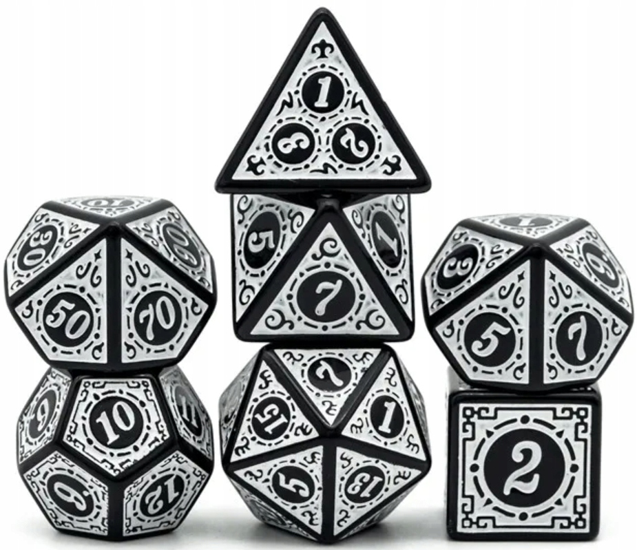 Zestaw 7 Kości D4-20 K20 High Quality Gry Rpg D&D Dice Baldur's Gate Mtg