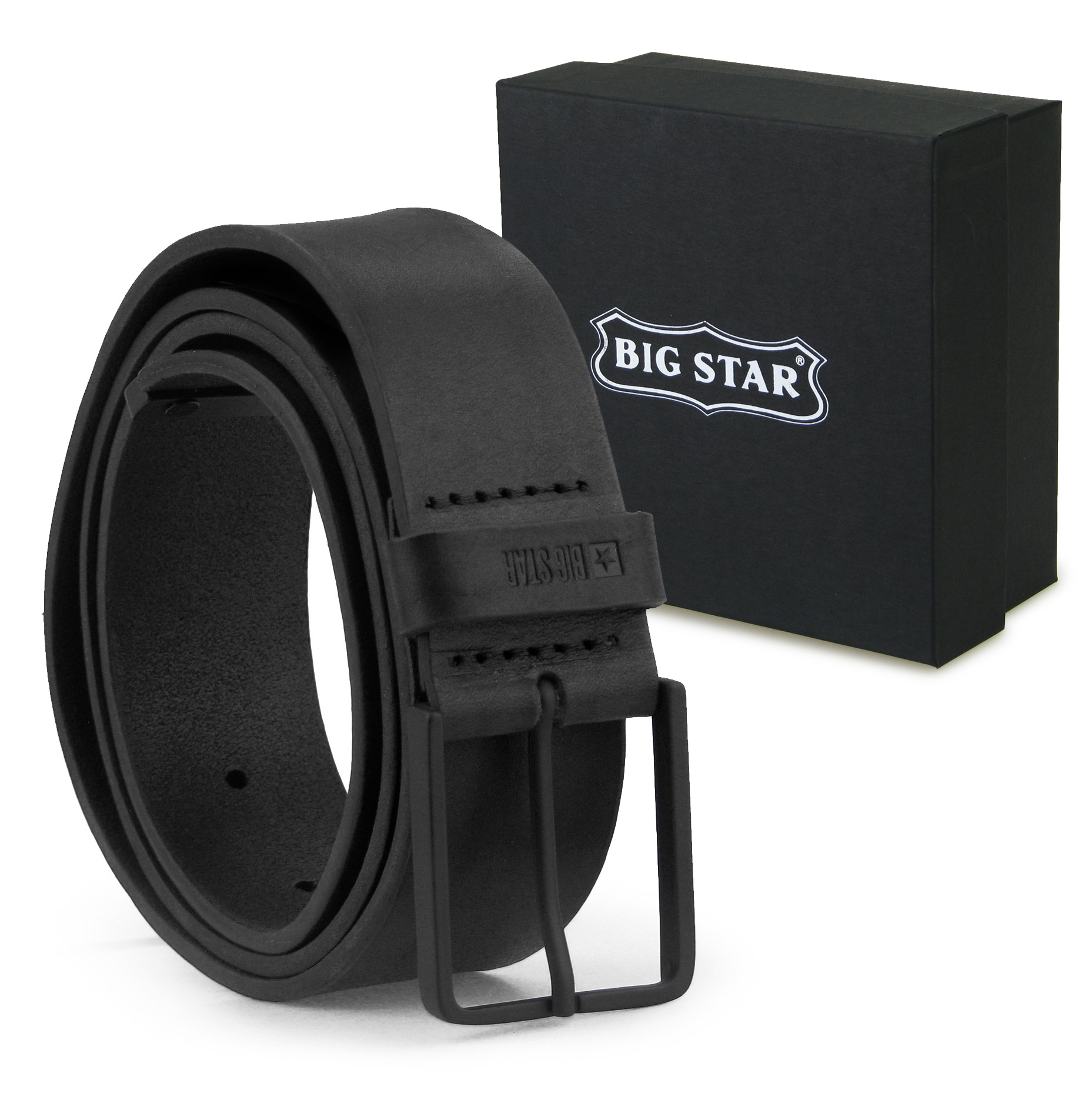 

Pasek skórzany Męski Big Star czarny Etui 110cm