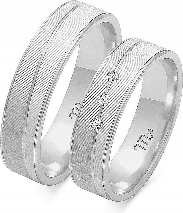 Prsten z bílého zlata gravírovaný 585, velikost 23 24 25, exkluzivní kolekce