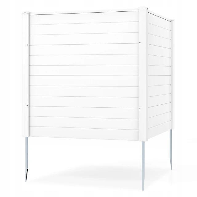 Sada 2 plotových panelov z Pvc s kovovými stĺpikmi 2ks 123x123 cm