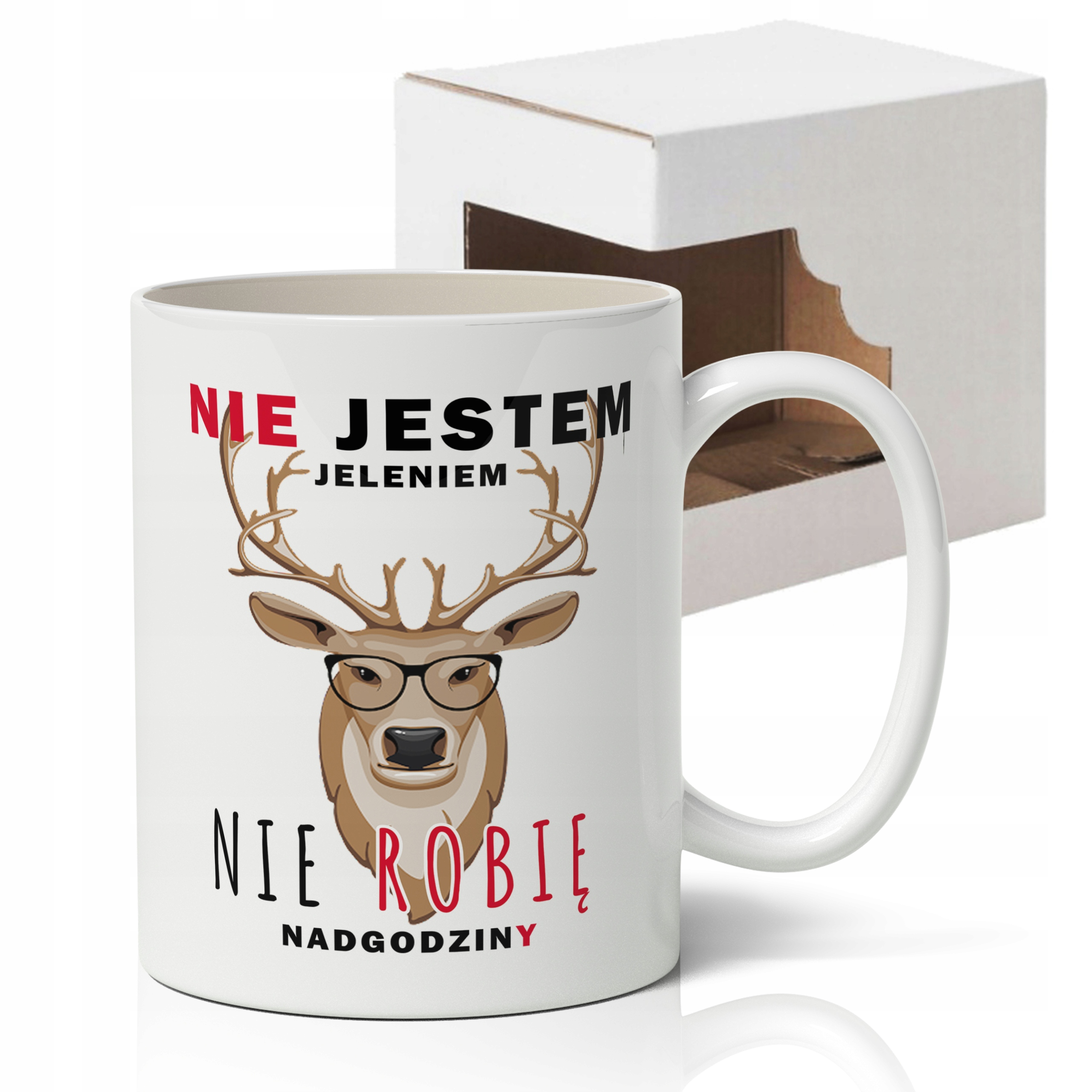 

Kubek 330ml Śmieszny Jeleń Do Pracy 63