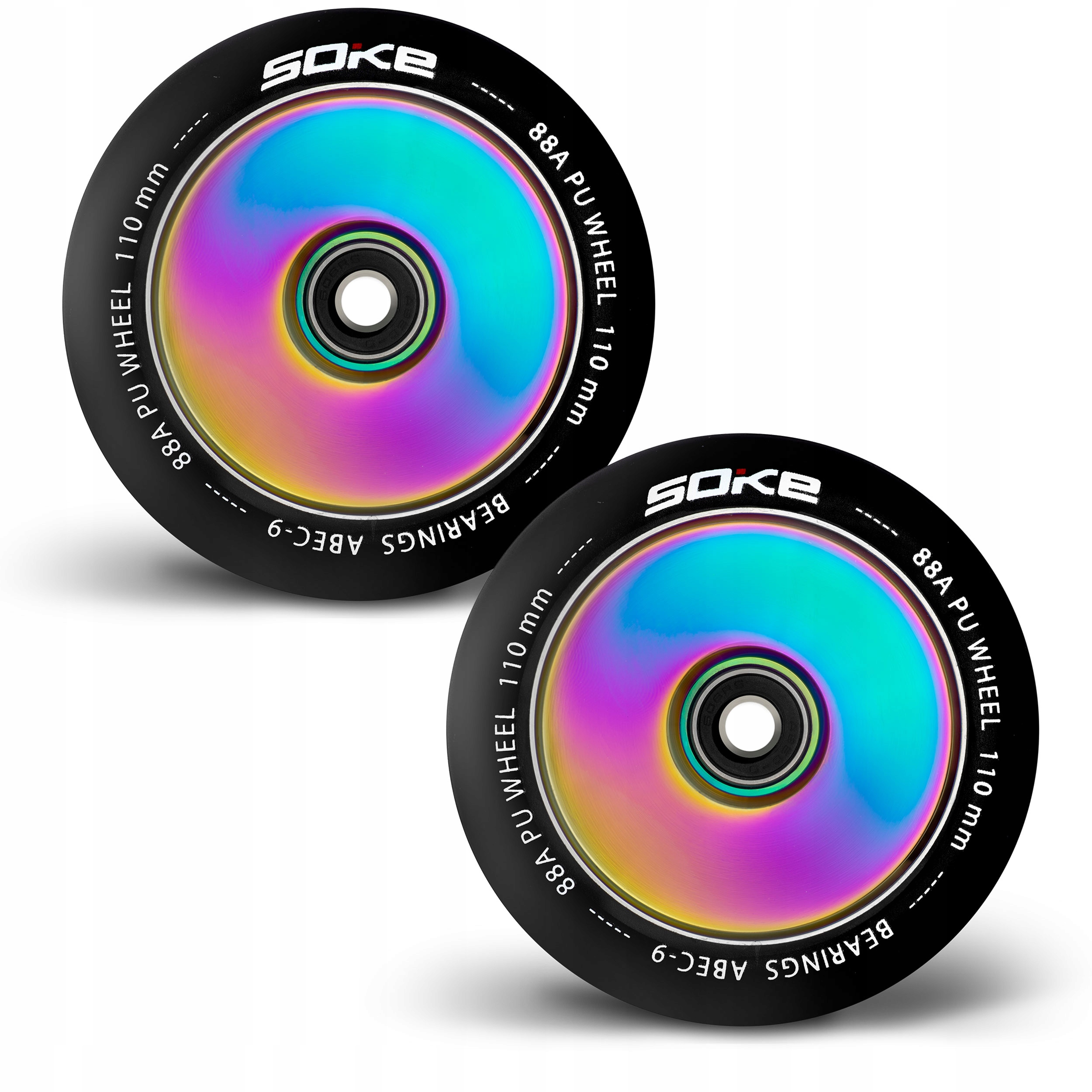Soke 1668 Kolečka na koloběžku 110 mm plná Rainbow 2 ks