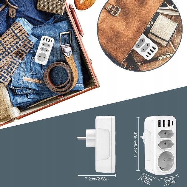 Gniazdko sieciowe rozdzielacz 3x gniazdo AC / 3x USB-A 1x / USB-C 4000W 16A Kod producenta SionnWLing