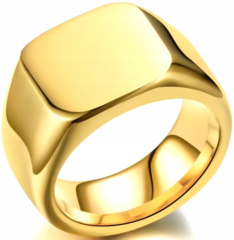 Zlatý Signet Luxusní Elegantní Čtvercový Minimalismus Ocel