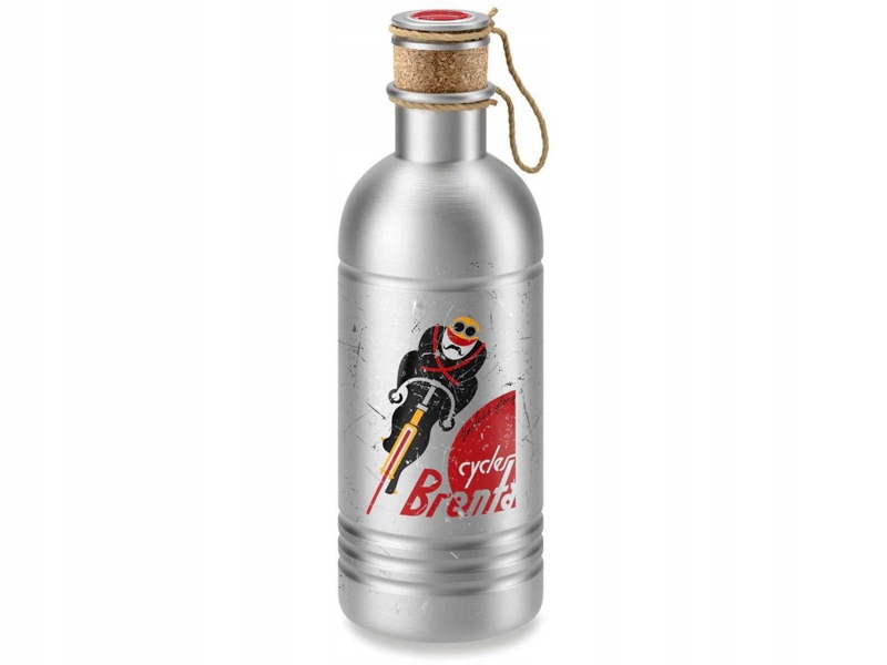 Bidon Elite Vintage Alu Cycles Brenta 600 ml Srebrny