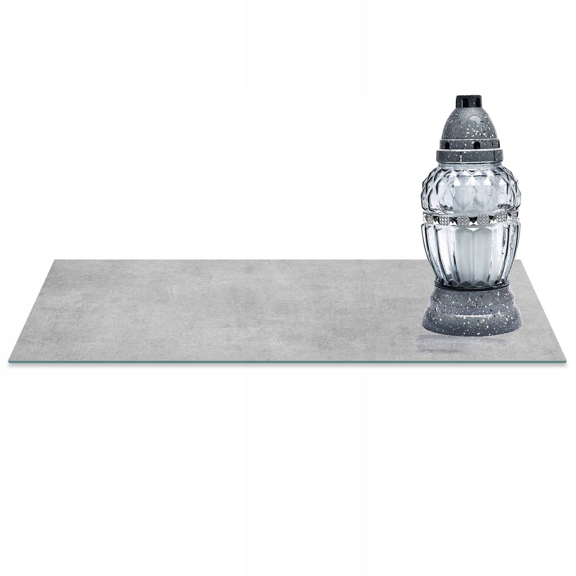 SZKLANA PODSTAWKA POD ZNICZE 60x20cm Beton 130c