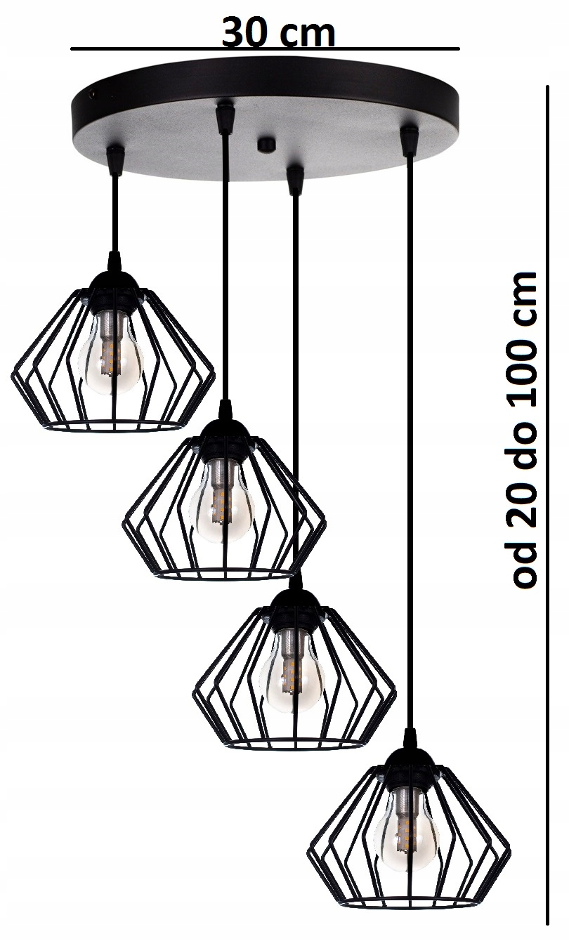 LAMPA WISZĄCA SUFITOWA ŻYRANDOL BRYLANT LOFT DRUT Kolekcja KWADRAt