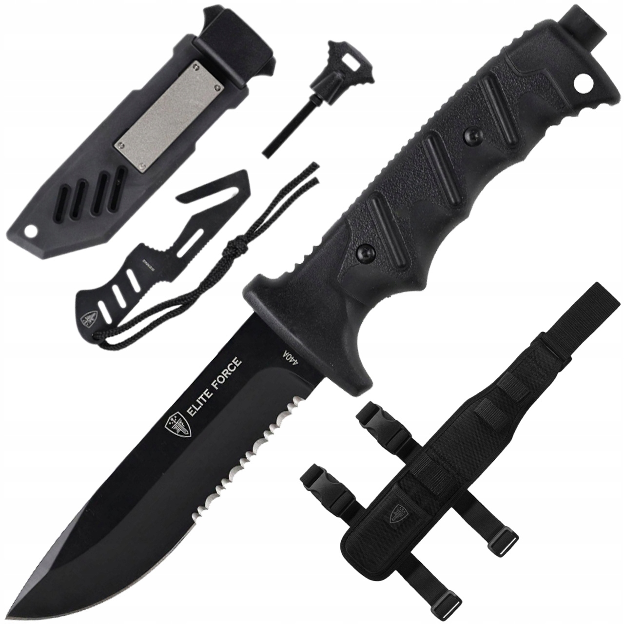 Nóż survivalowy Edc Elite Force EF703 Kit z krzesiwem ostrzałką kaburą