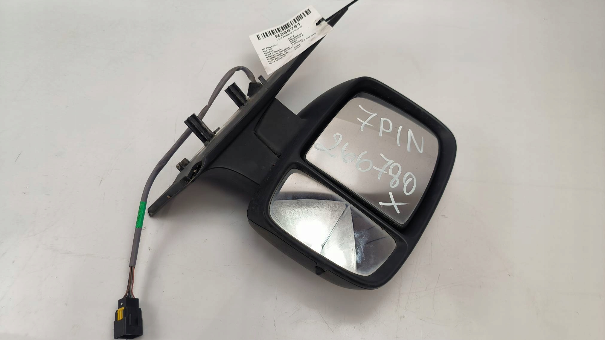 mirror right EU black, PEUGEOT EXPERT II 7 PIN