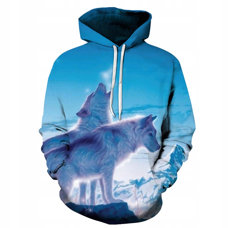 

C9 Bluza z kapturem Wilk - nadruk 3D - L