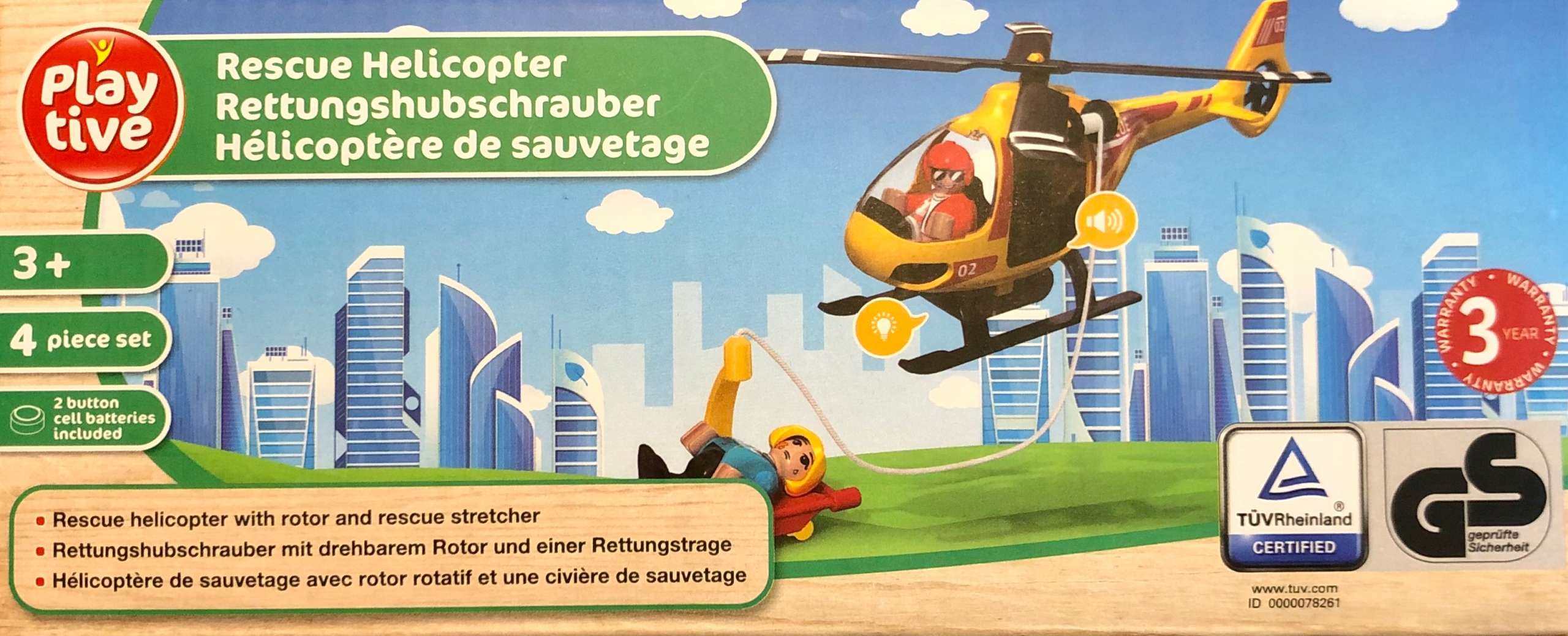 PLAYTIVE HELIKOPTER RATUNKOWY NA BATERIE Z FIGURKĄ Rodzaj pojazdu samoloty i pokrewne