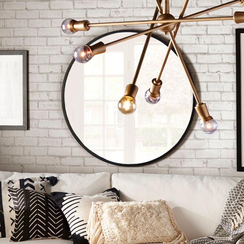 Lustro Okragłe Ścienne Loft Rama 60 Czarne łazienk Przeznaczenie Inne