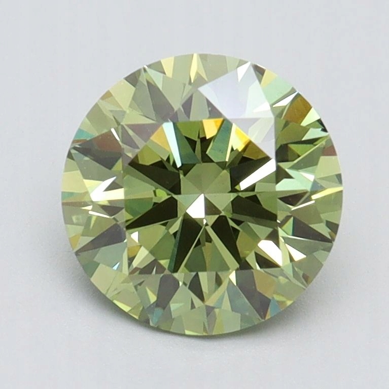 Diament laboratoryjny kolorowy 1.61ct ROUND Fancy Vivid Green VS1 (IGI)