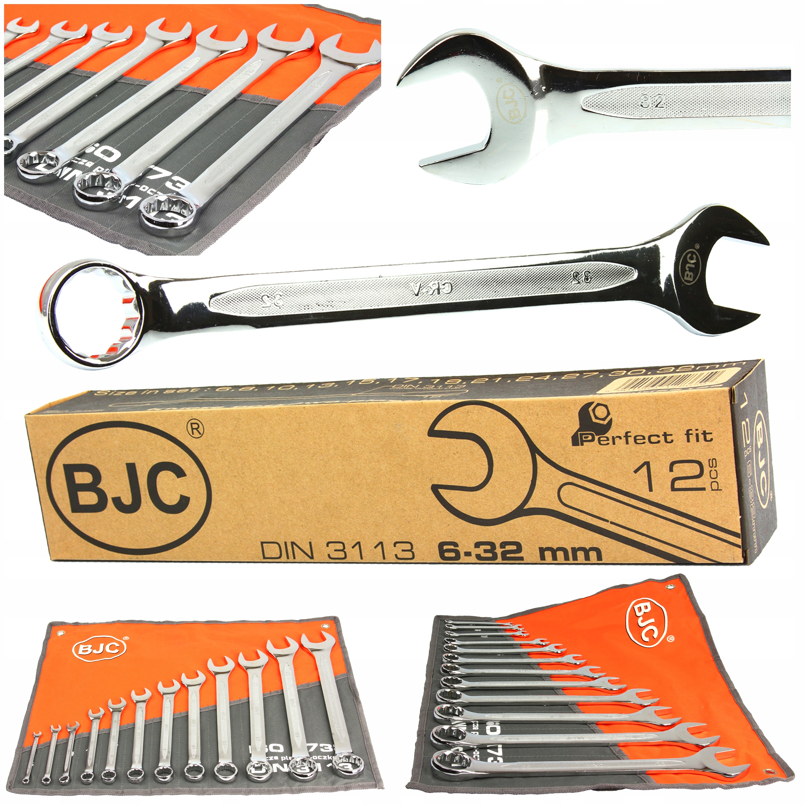 

6-32 zestaw Bjc Grube płasko oczkowe CrV Klucze