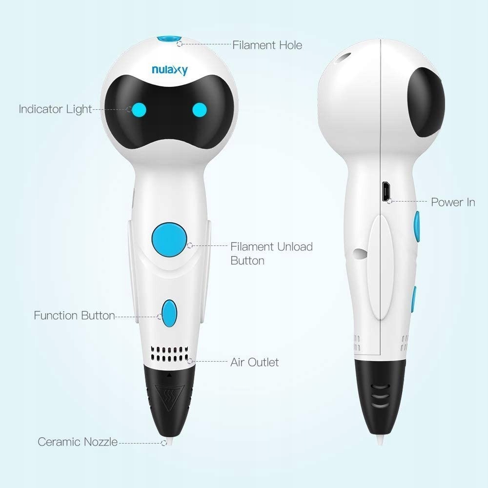 Długopis 3D Robot drukujący LED głos 2 tryby prędkości Model 3D Robot