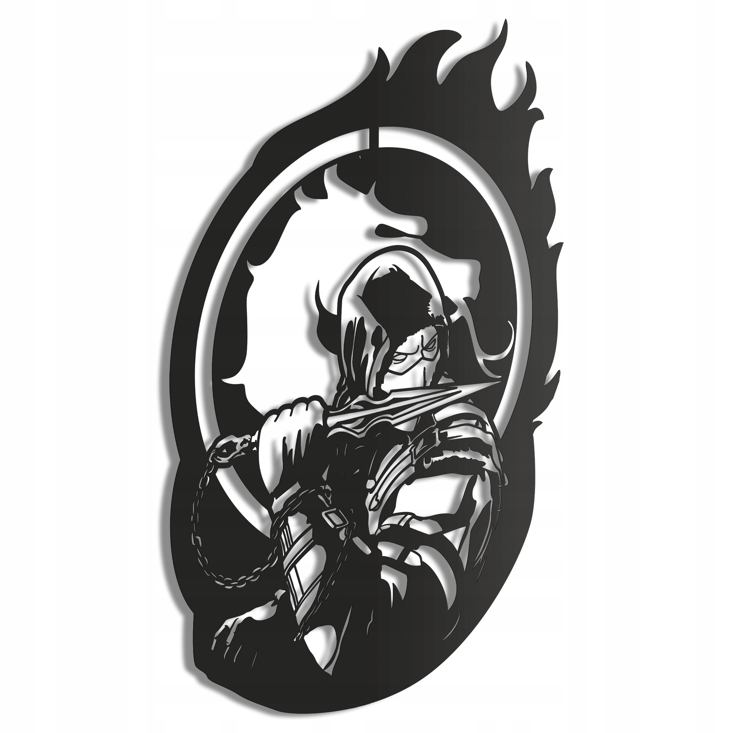 Dřevěný 3D obraz Mortal Kombat Scorpion Nástěnná Dekorace Dárek
