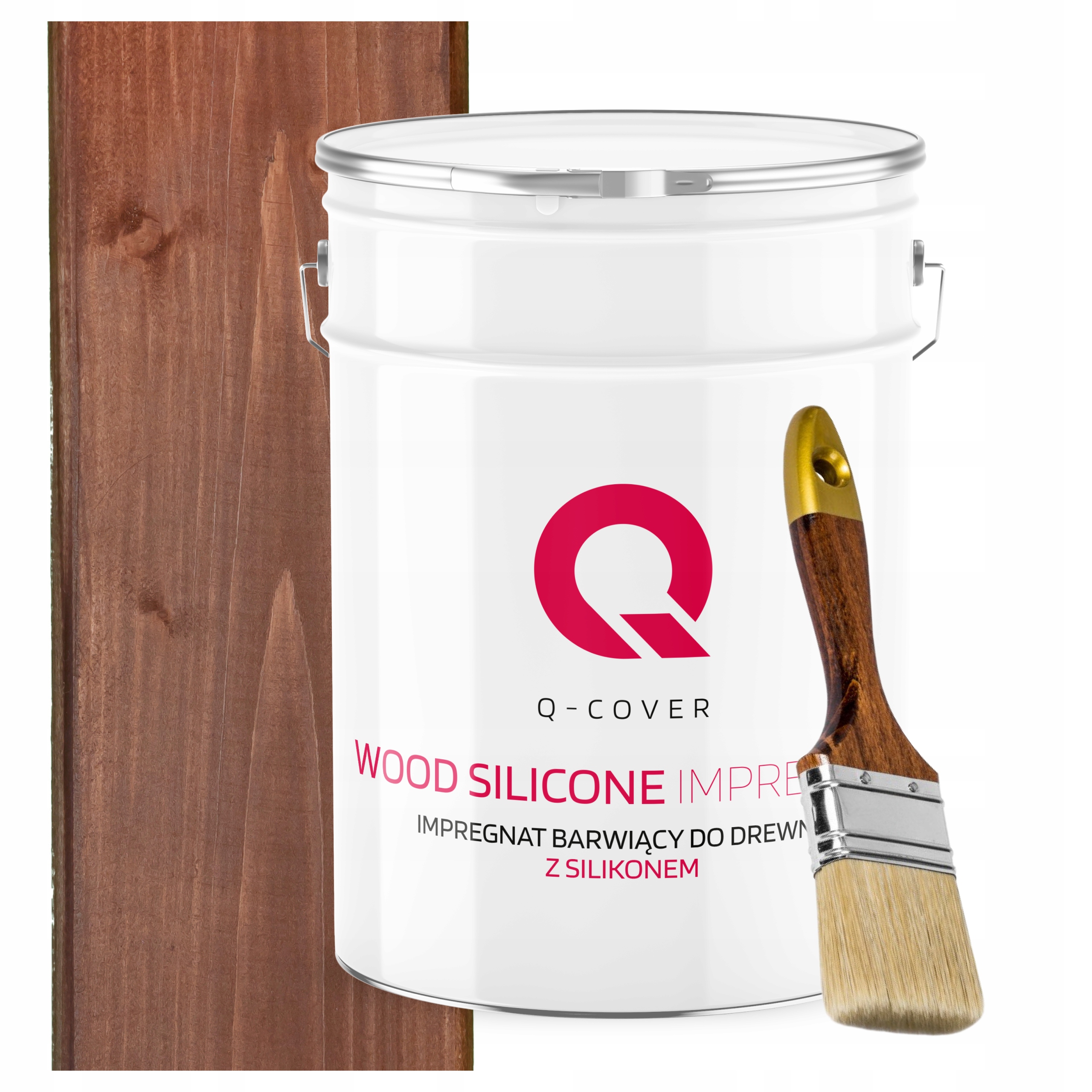 Impregnat Na Dřevo Barva Se Silikonem Chron Ořech Tmavý 10L Štětec 1''