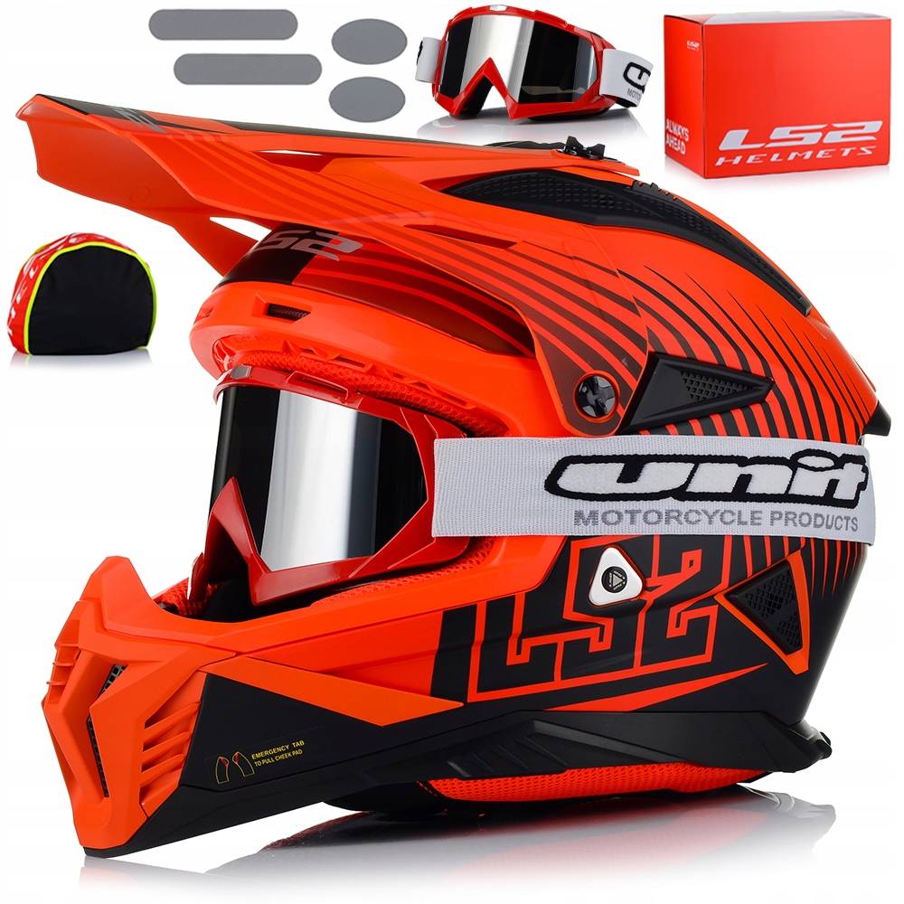 Motocyklová Prilba LS2 MX708 Fast II Duck Fluo Ľahká Enduro Cross Atv Okuliare