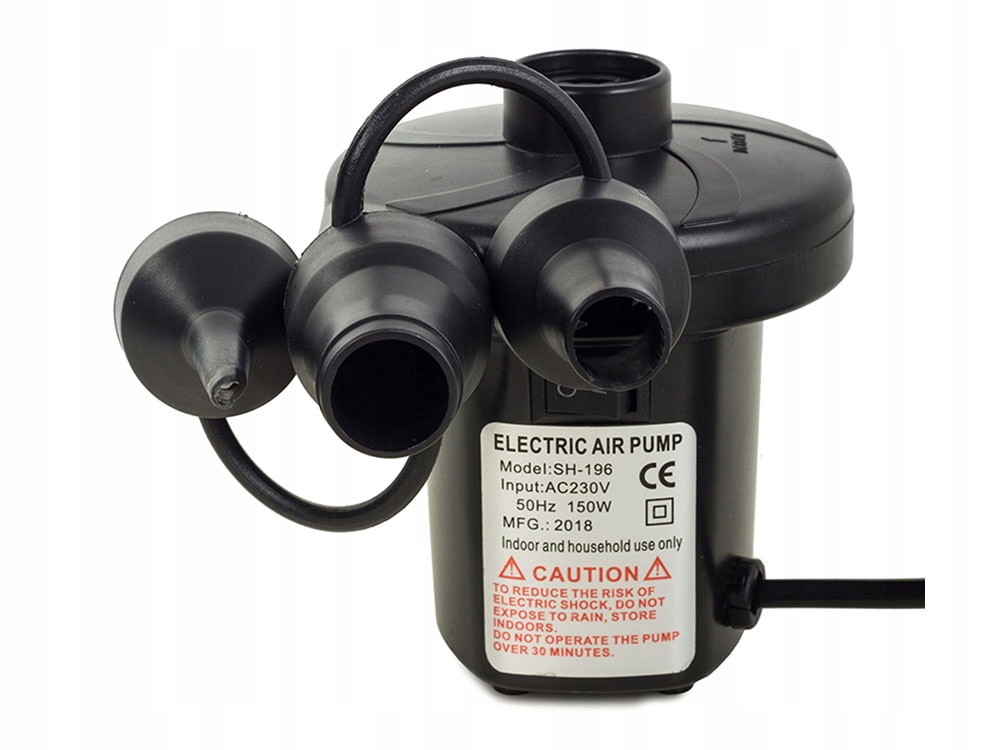 ELEKTRYCZNA POMPKA DO MATERACA PONTONU OBUSTRONNEGO DZIAŁANIA ZASILANA 230V Rodzaj elektryczne