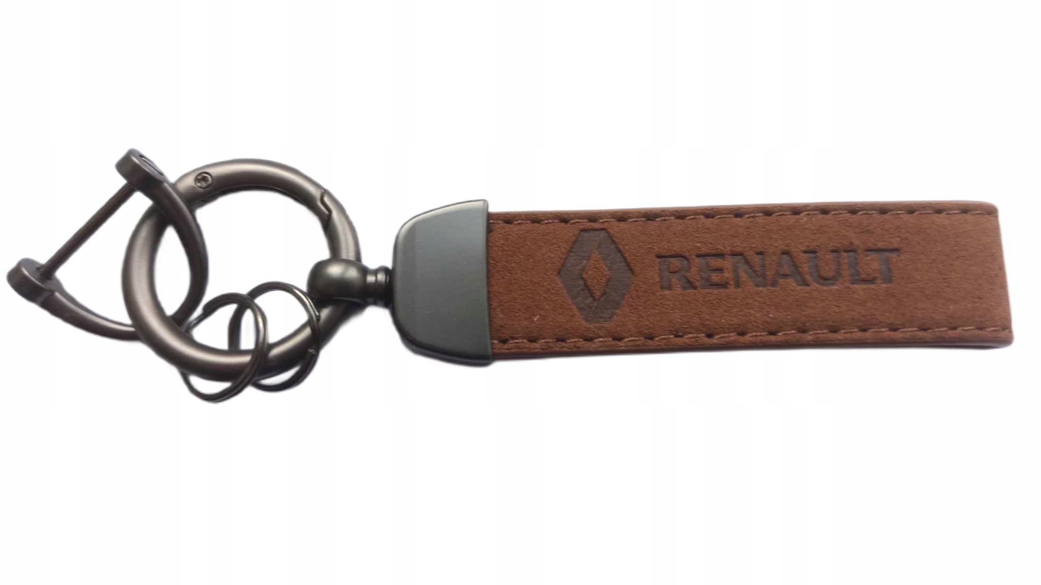 Renault Brelok Breloczek Skóra Alcantara Brązowy