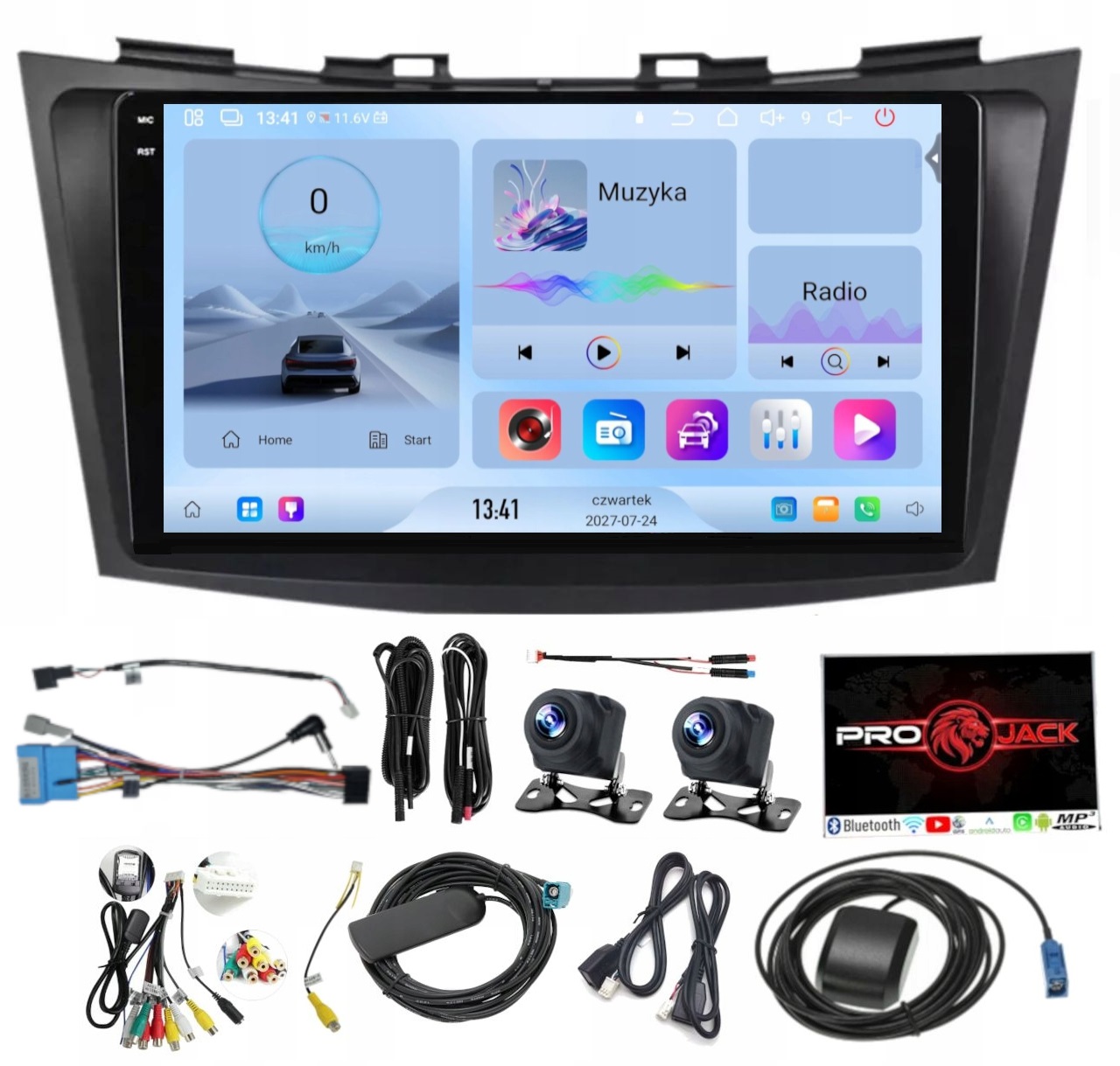 Rádio Navigace Android Suzuki Swift 2011-2015 Carplay Wifi 4GB 64GB Sim