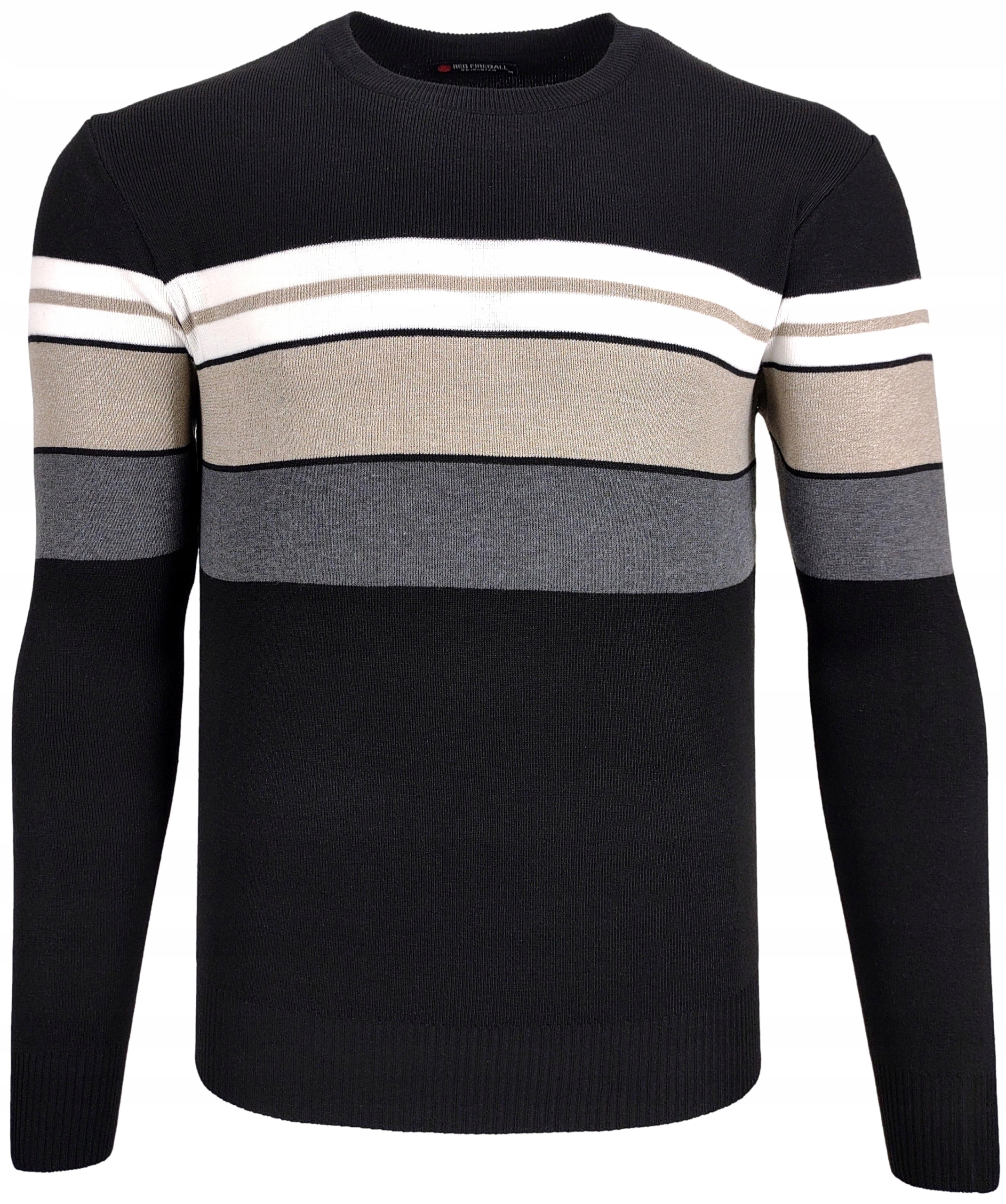 

Sweter męski klasyczny czarny w paski O253 r. L