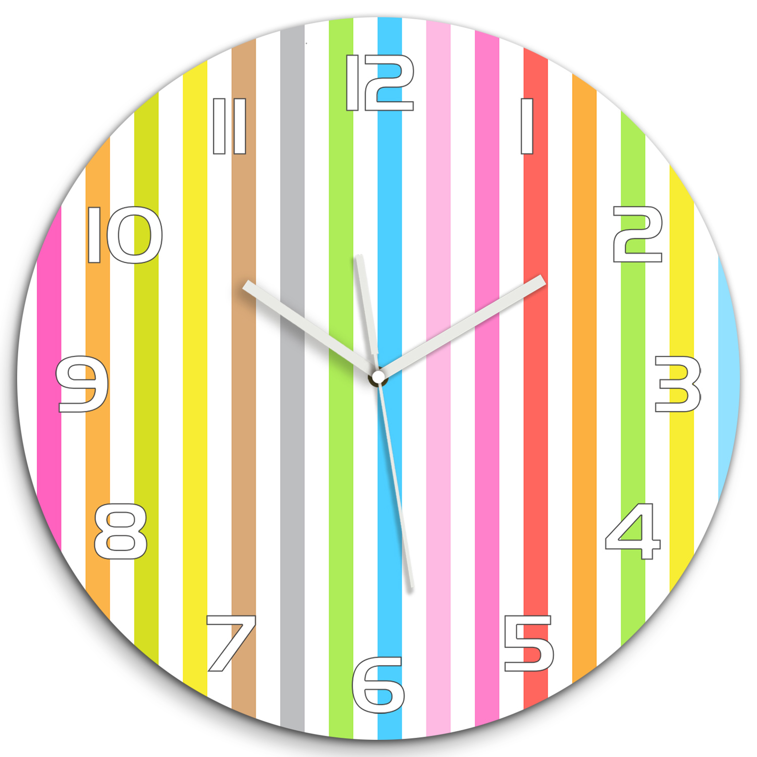 

Zegar ścienny ze szkła, duży Kolorowe paski fi 60